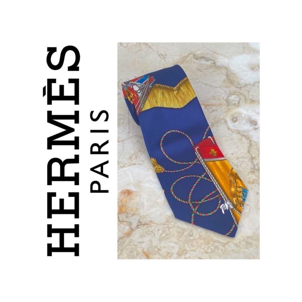 Vintage Hermes “Scarf” Tie 100% Silk Rare